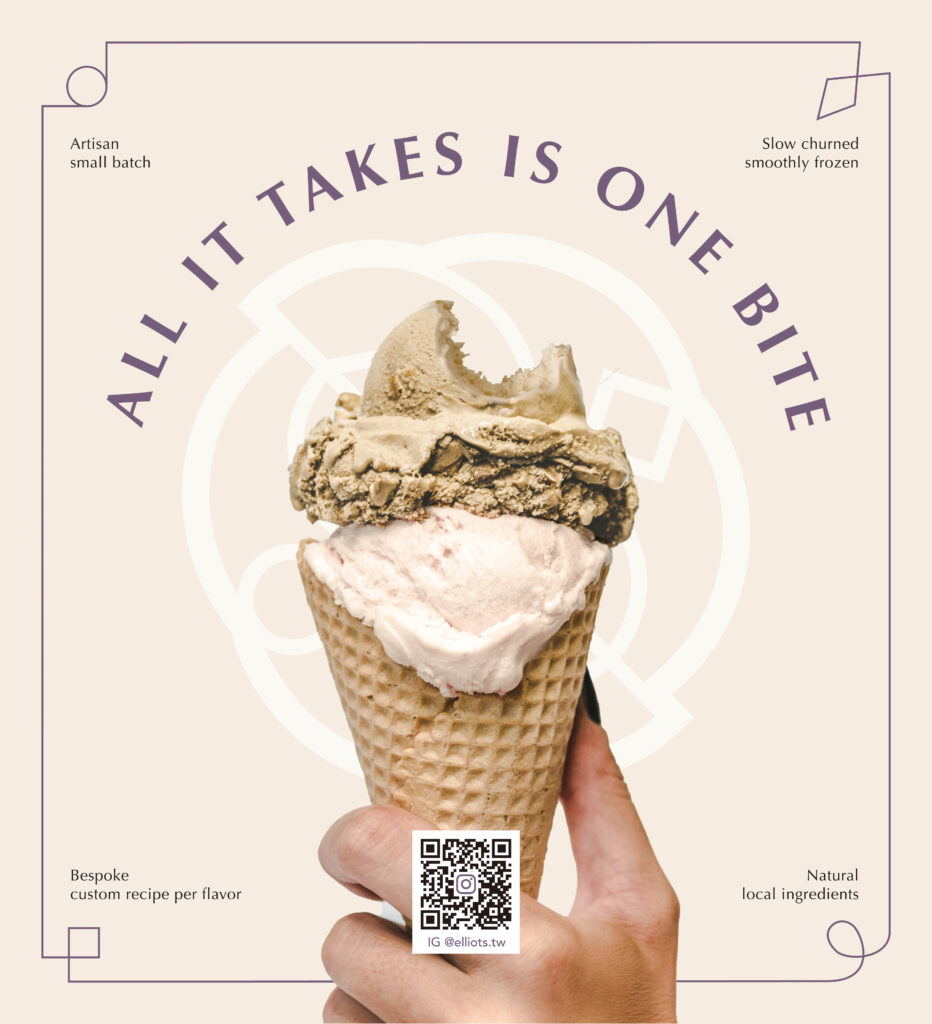 Elloit's ice cream branding design Event A Stand