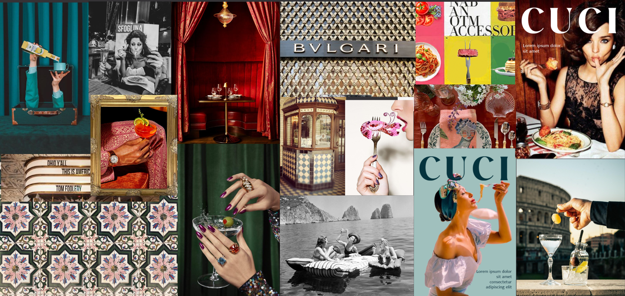 Pomodoro shanghai restaruant branding moodboard