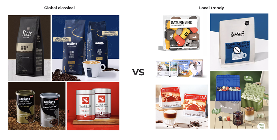 trendy packaging classic coffee products